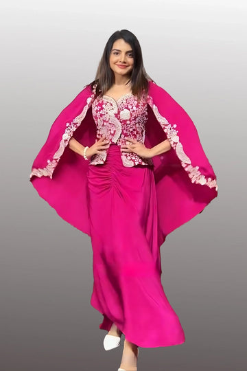 Embroidered ethnic wear with dupatta
