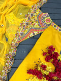 Georgette embroidered lehenga front view