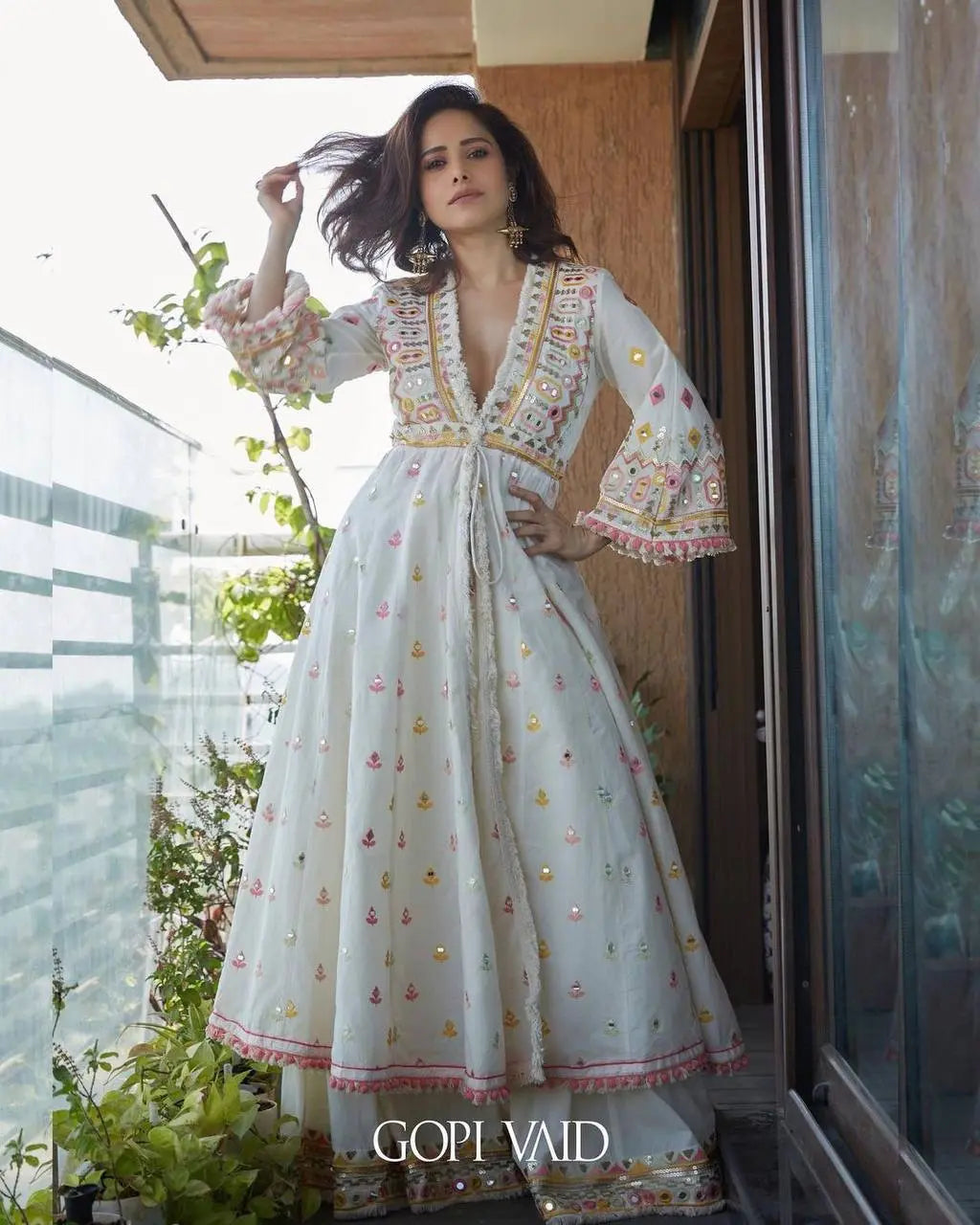 Heavy georgette plazzo with embroidery work