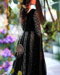 Full-length embroidered gown with dupatta