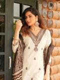 Embroidery detail on khadi cotton kurti