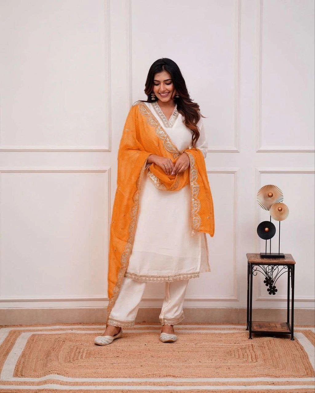 Close-up of zari and hand embroidery