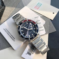 Emporio Armani watch worn on wrist – silver bracelet