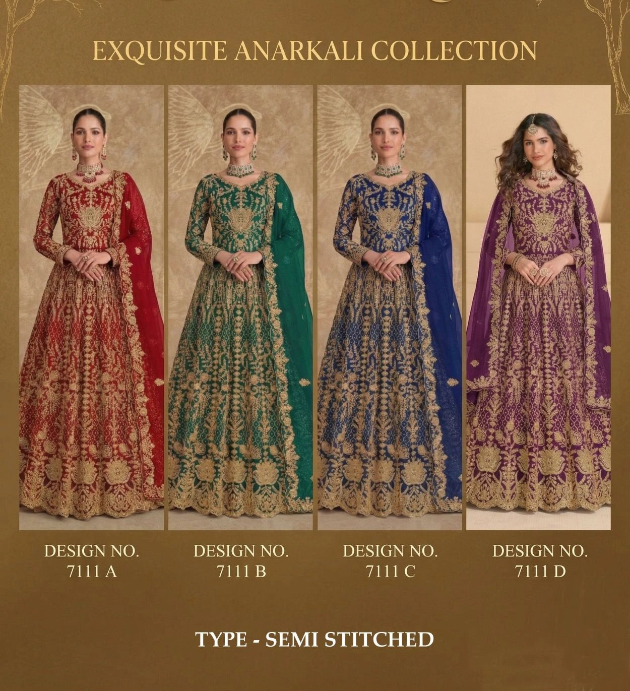 Ethnic gown with dupatta women