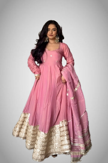 Stitched salwar suit with lace border