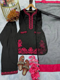 Farshi Palazzo in pure natural crepe with bead handwork