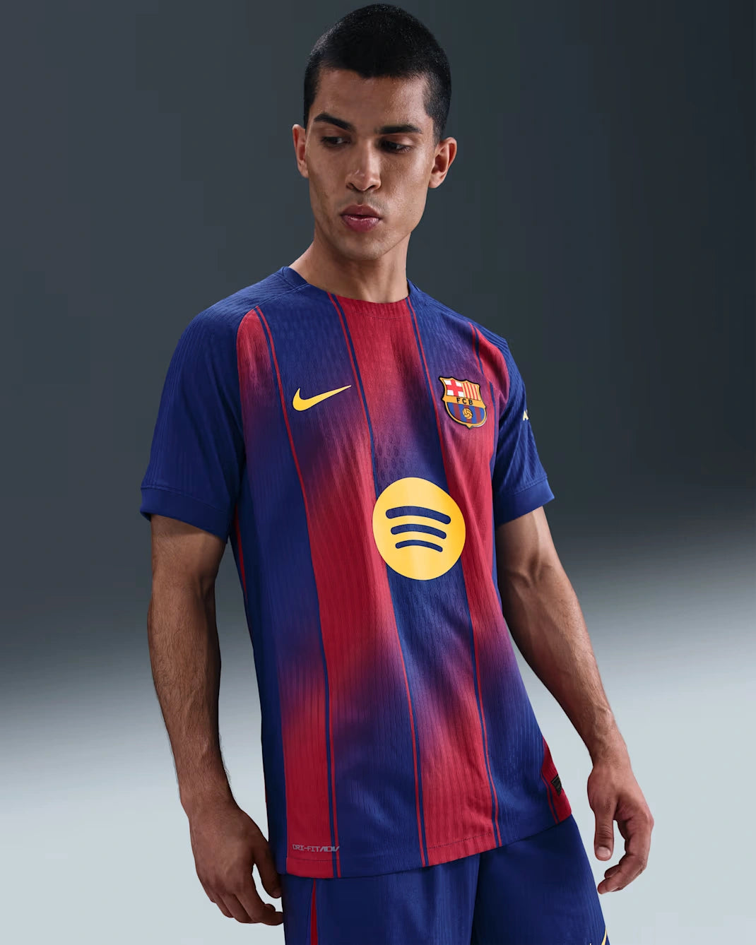 Full view of FC Barcelona home jersey