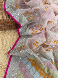 Lightweight festive organza saree with blouse