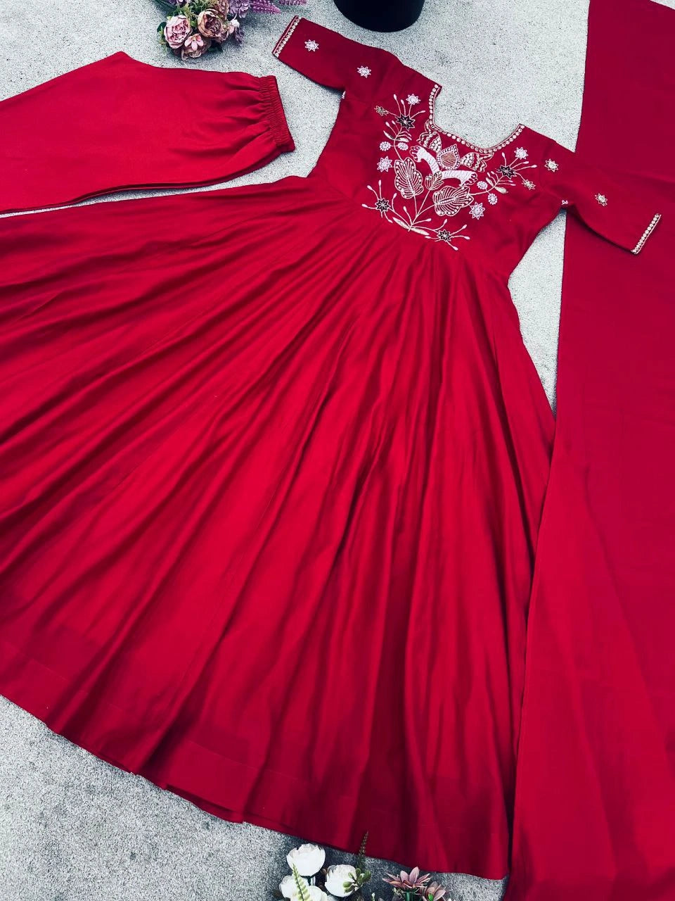 Festive wear stitched gown set for women