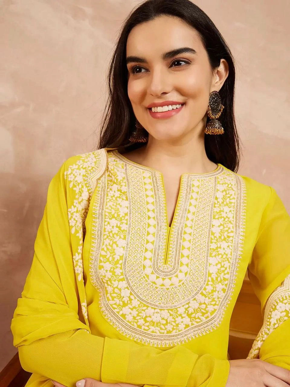Faux Georgette Ethnic Set for Women