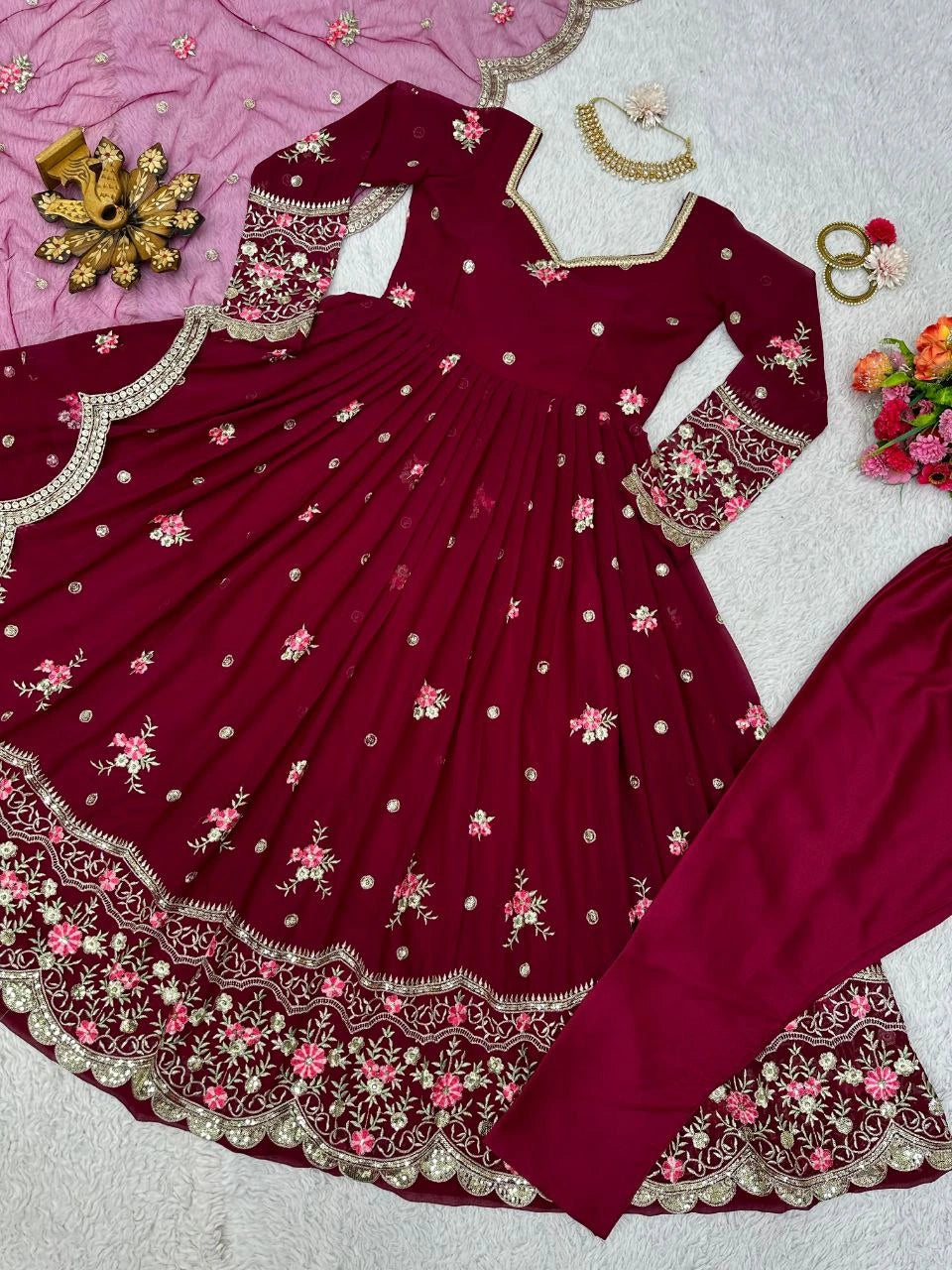 Stylish Festive Wear Embroidered Suit for Weddings