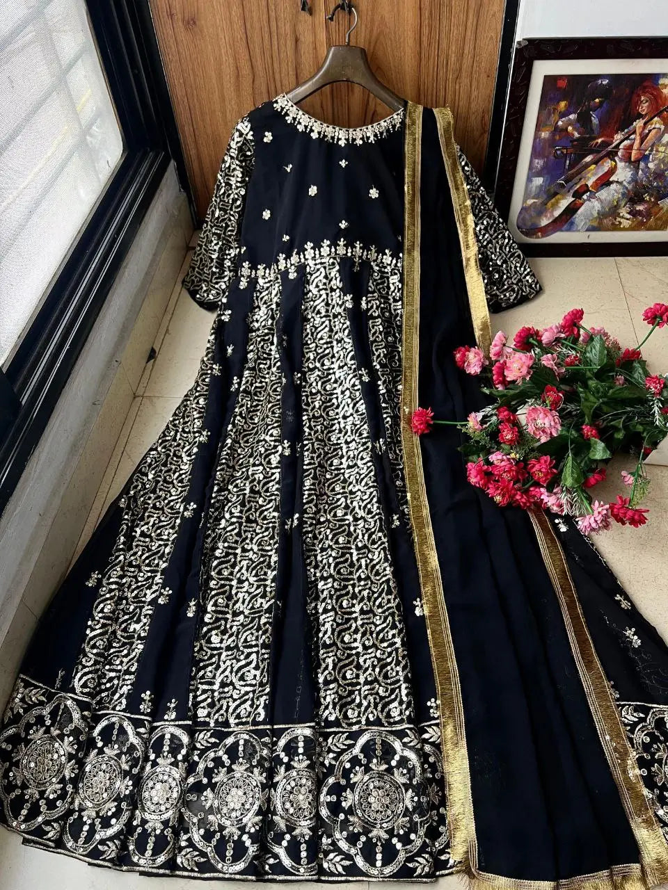 Floor-length ethnic gown for women