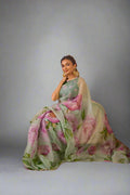 Digital print floral saree