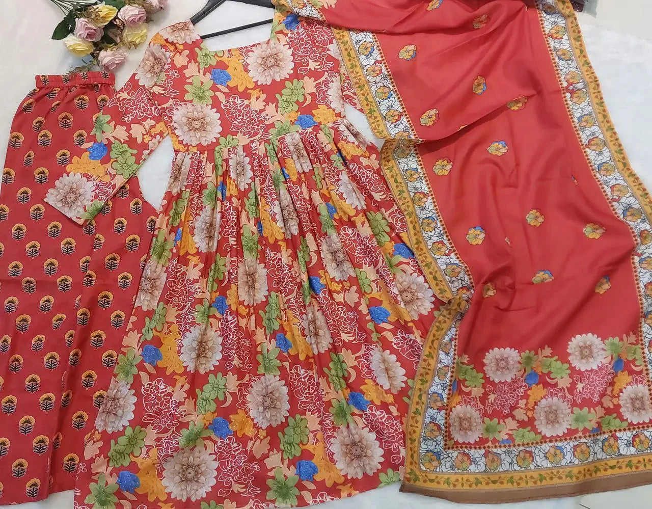 Soft cotton festive wear set for ladies