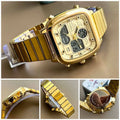 Fossil FS-5889 analog-digital gold watch front view