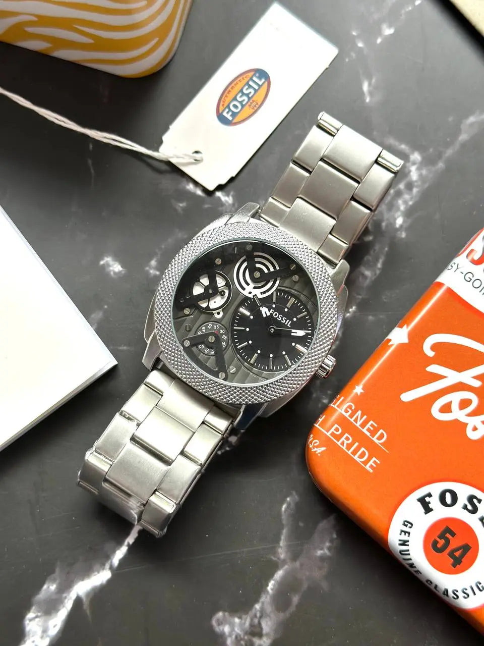 Fossil men’s 45mm chronograph front view
