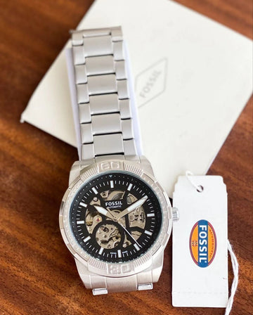 Fossil Modern Machine automatic watch for men silver dial