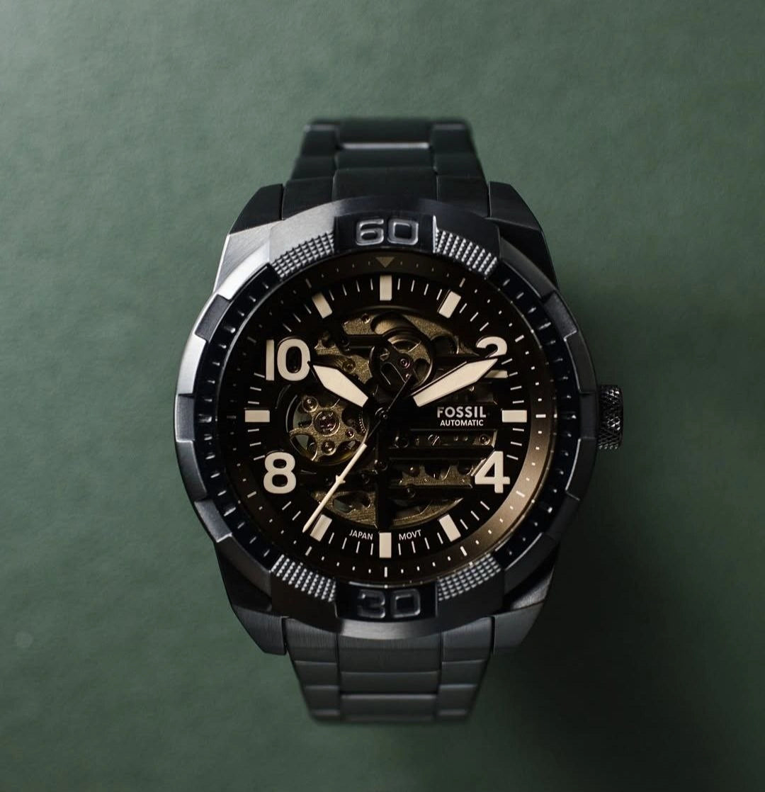 Fossil Modern Machine Black Metal Strap Watch