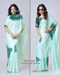 Heavy Dull Moss Digital Printed Saree with Running Blouse – Free Hand Print NextBuy