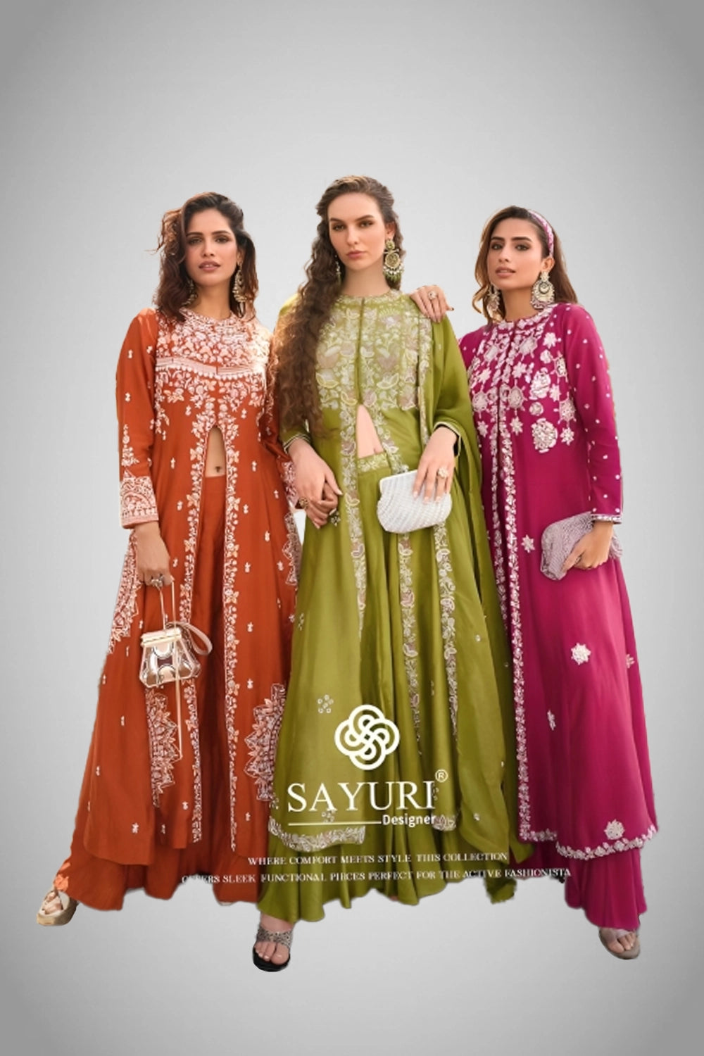 Free size stitched silk ethnic wear
