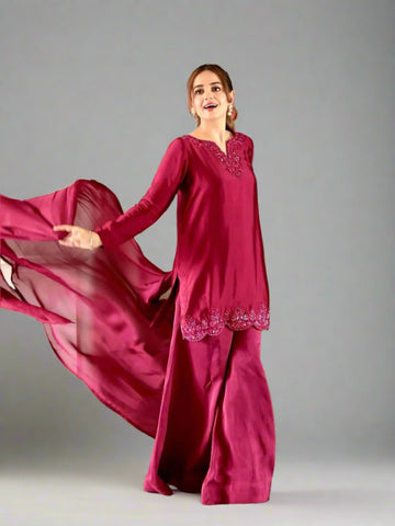 Heavy French crepe embroidered kurti