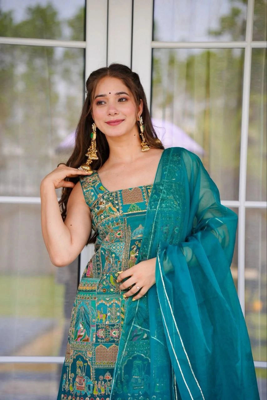 stitched kurta plazo set for women
