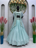 sequin work lehenga for festive wear