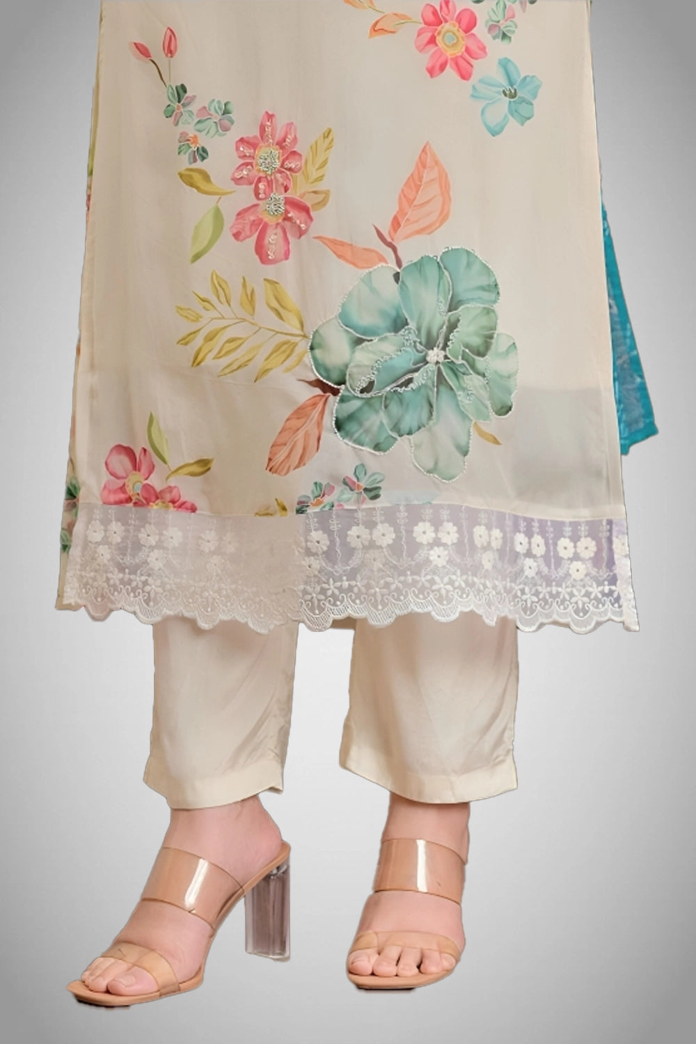 Full handwork kurta with dupatta