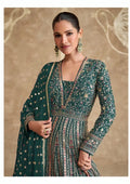 Full sleeve zari and thread work kurta