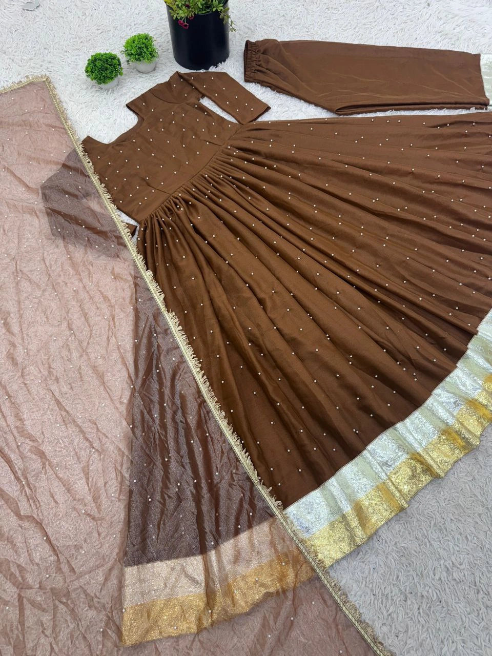 Ready to wear pearl gown