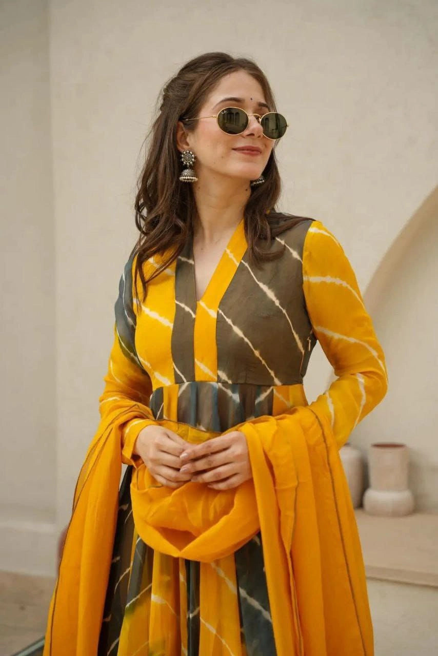 Full-length georgette suit set