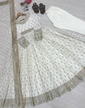 Fully stitched silk gown set for women