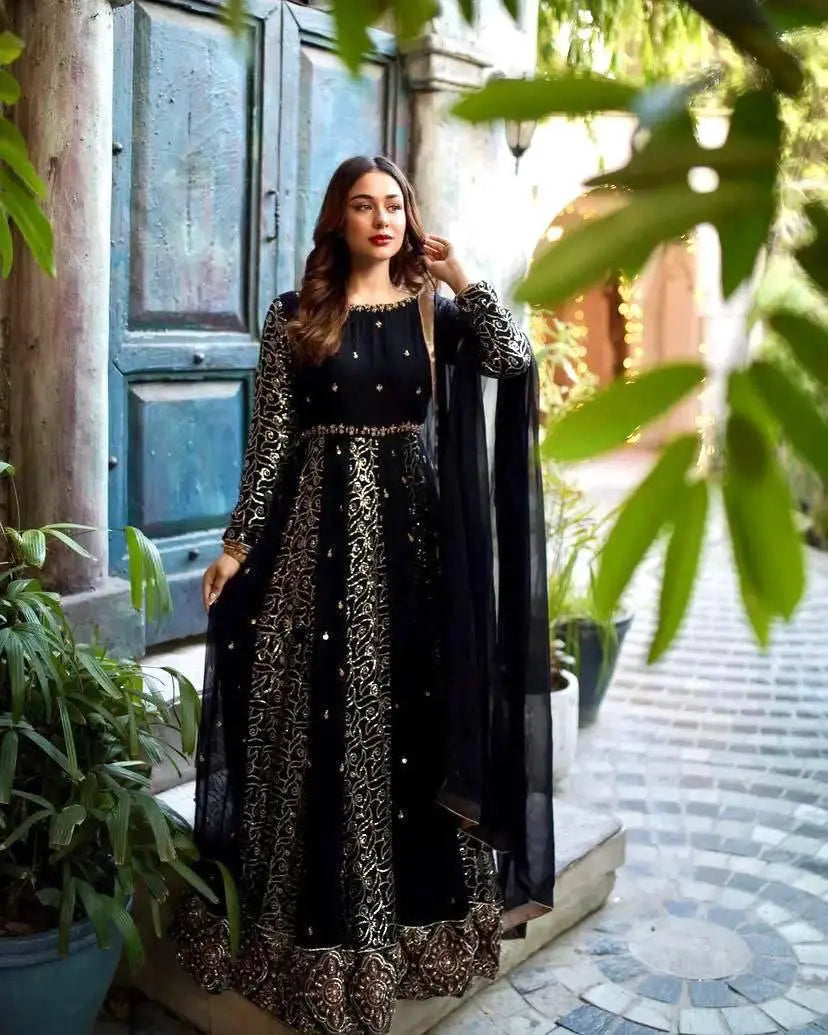 Georgette gown front view