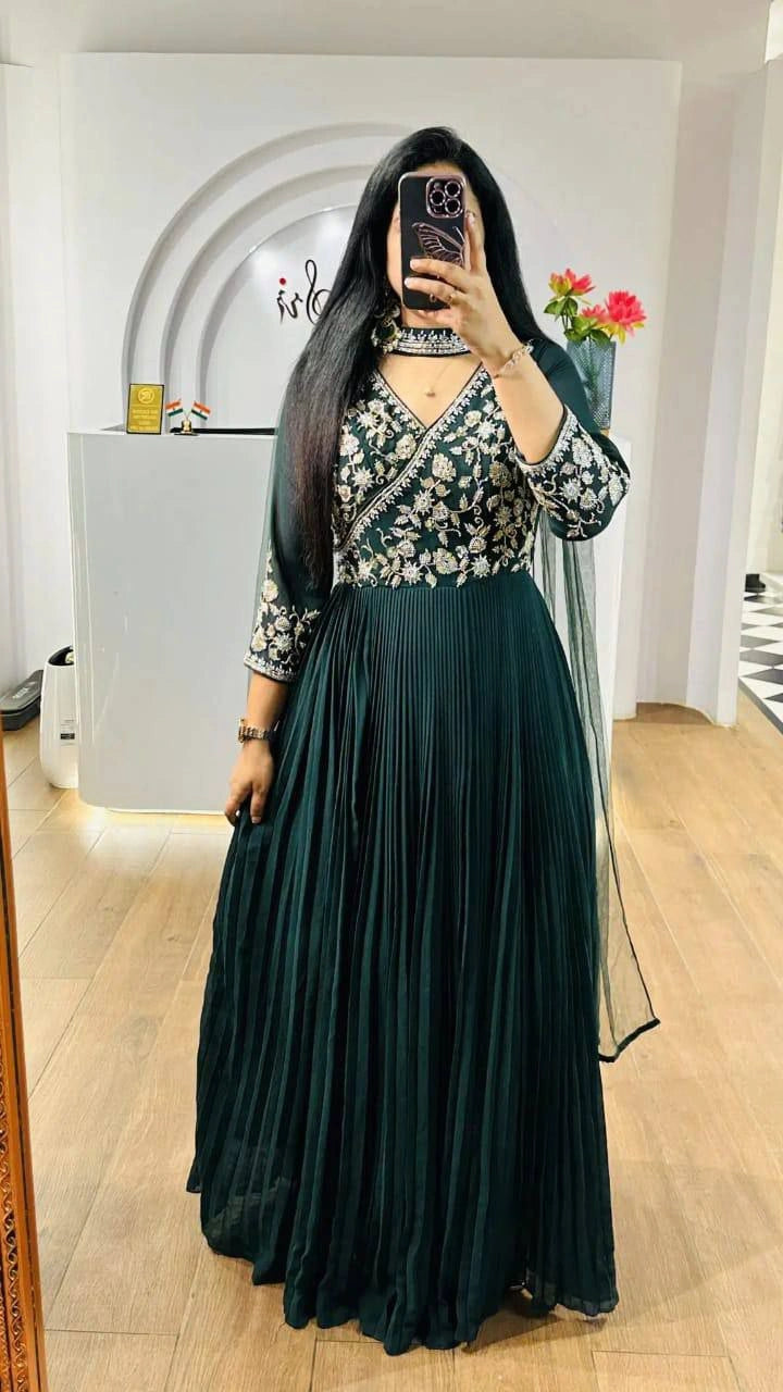 Premium Georgette Kurti with Intricate Embroidery – Elegant Ethnic Wear
