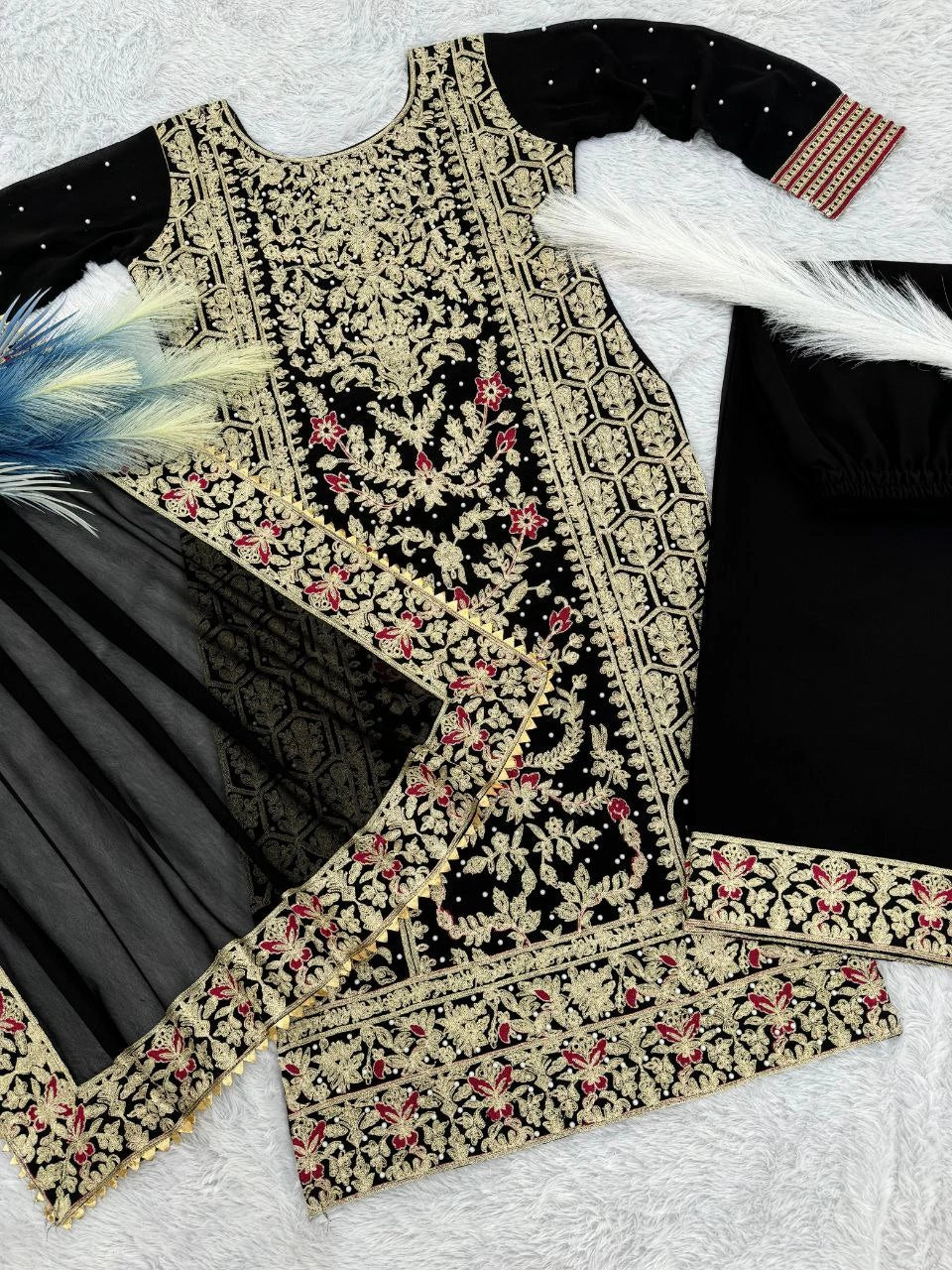 Premium Georgette Kurti with Intricate Embroidery – Elegant Look