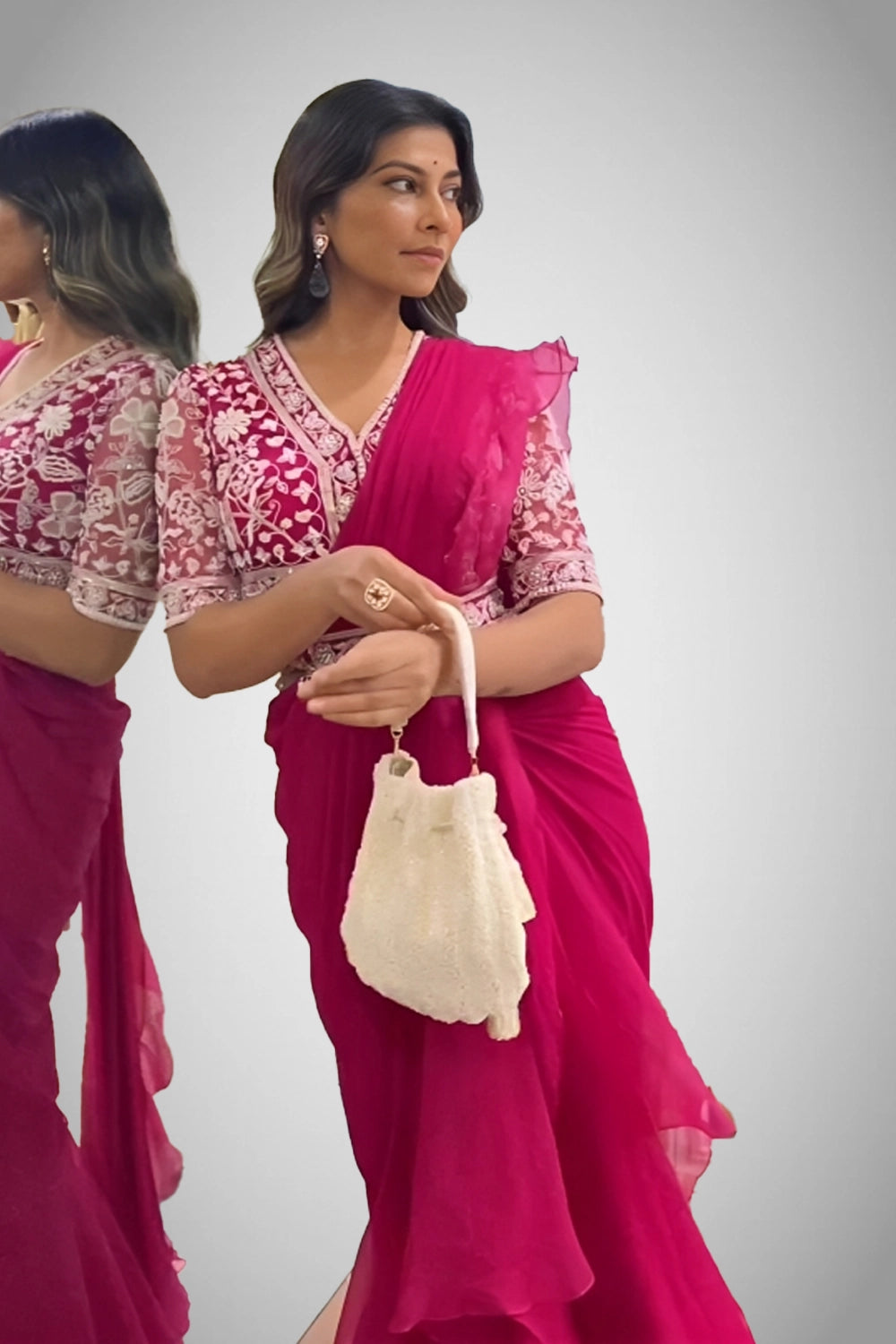 Georgette lehenga saree with blouse