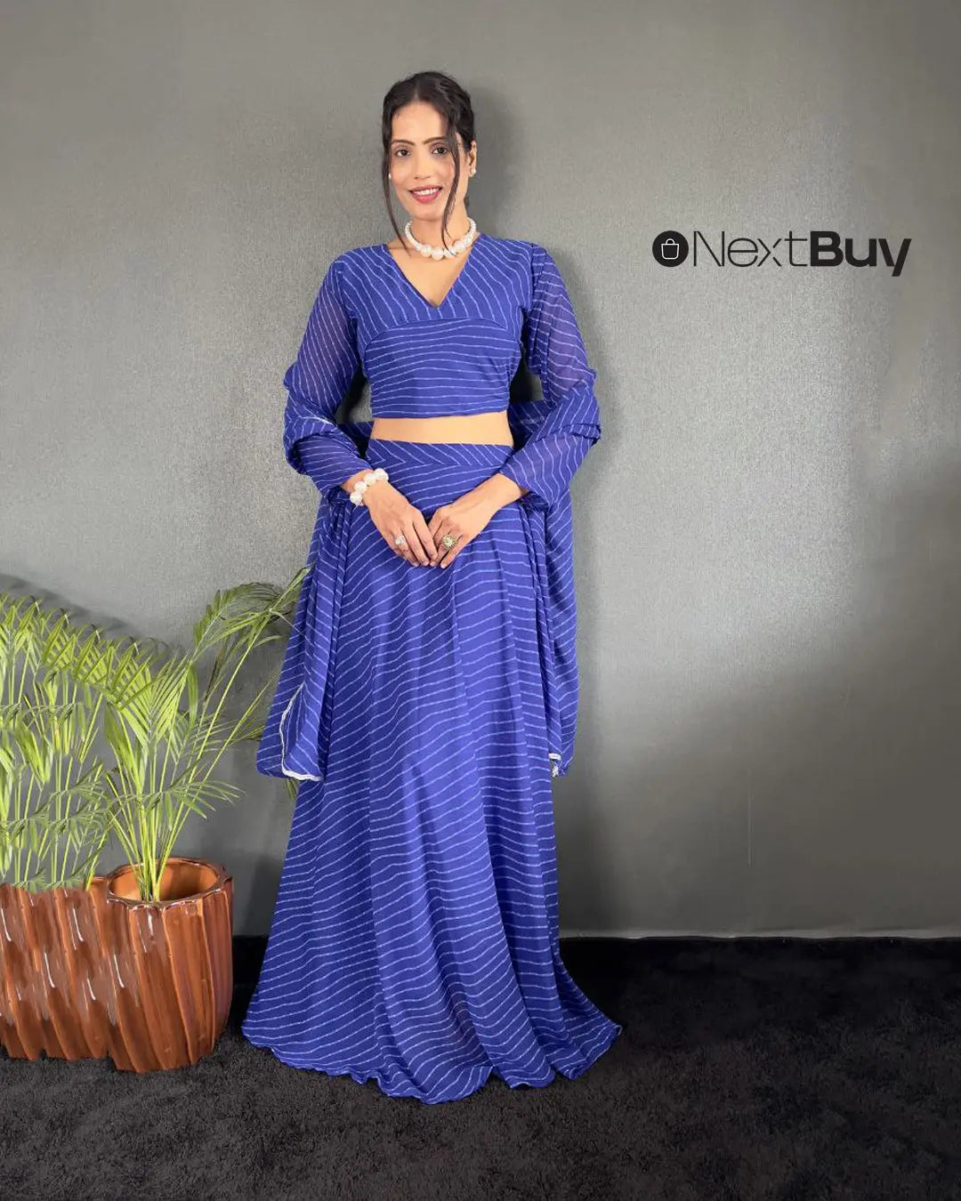 Soft faux georgette lehenga set for women