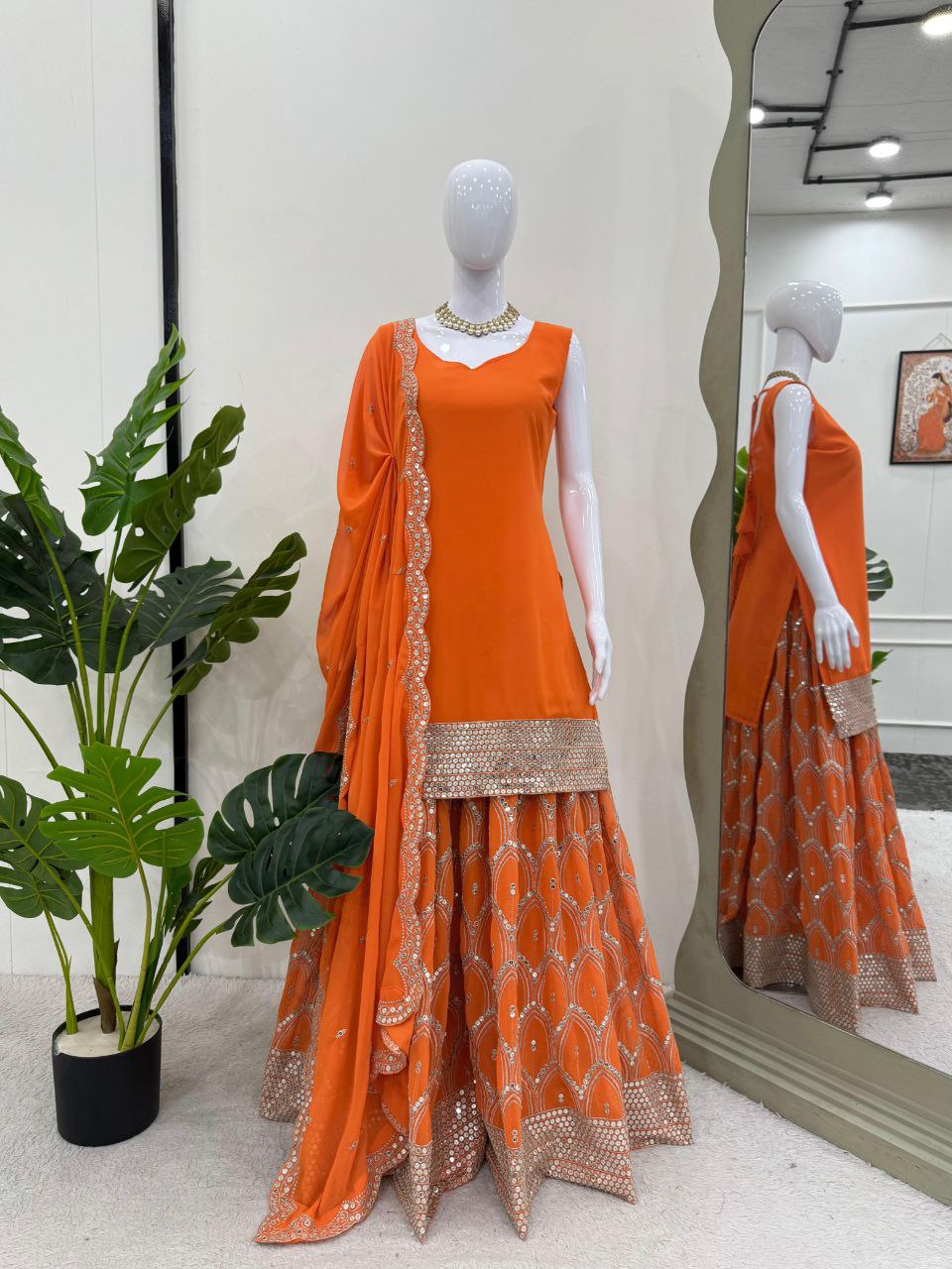 Faux georgette plazo set for women