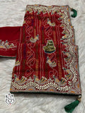 Georgette saree with latkan and piping border