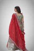 Russian silk ethnic dress set with dupatta