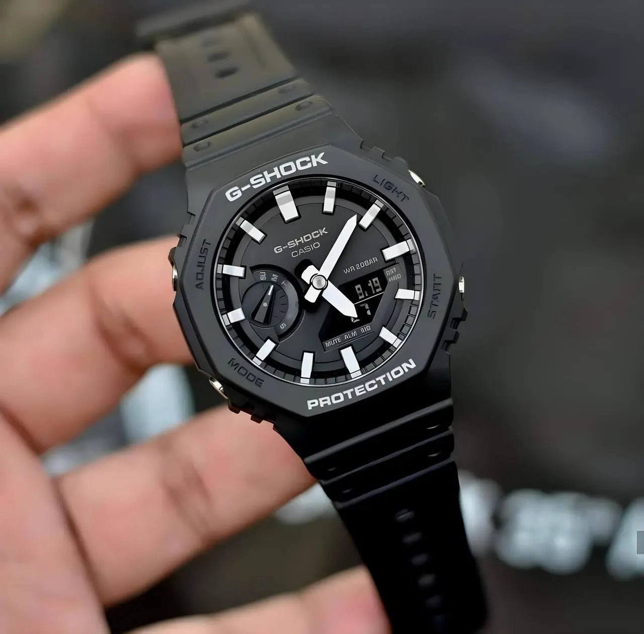 G-Shock GA-2100 Unisex Watch – Water & Impact Resistant, Fibre Strap
