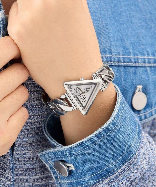 Guess analog watch women silver strap