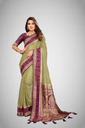 Pure silk saree with traditional Kalamkari design