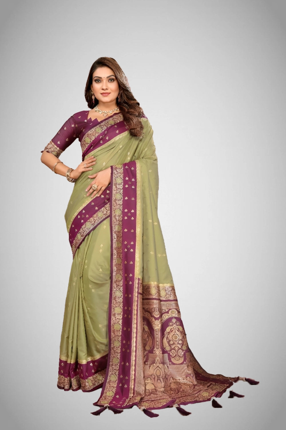Pure silk saree with traditional Kalamkari design