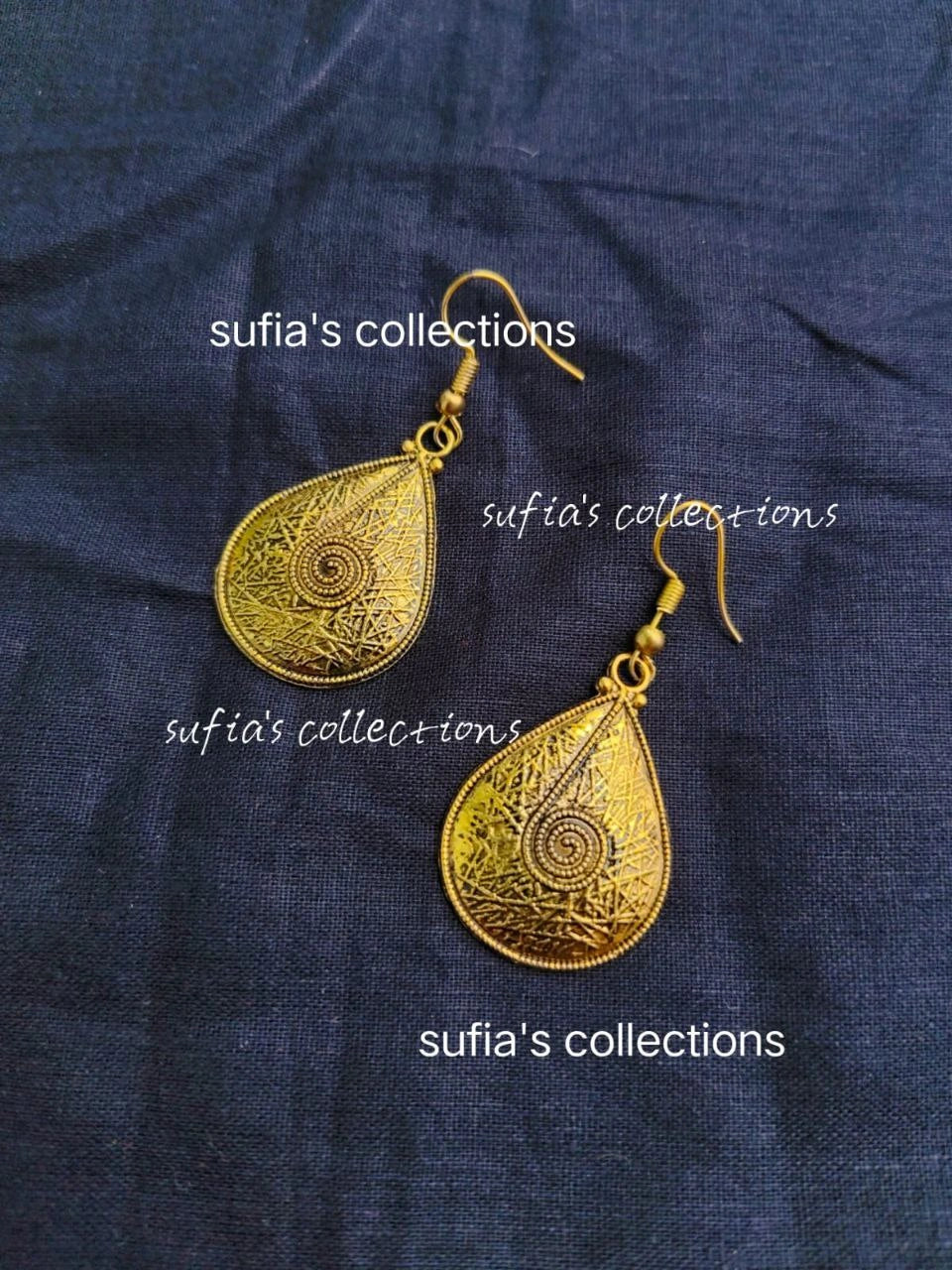 Handmade Brass Drop Earrings with Ethnic Spiral Design – Berhampore Murshidabad