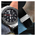 Black silicon strap of Hublot men's chronograph