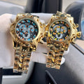 Close-up of multi-snake dial on Invicta watch