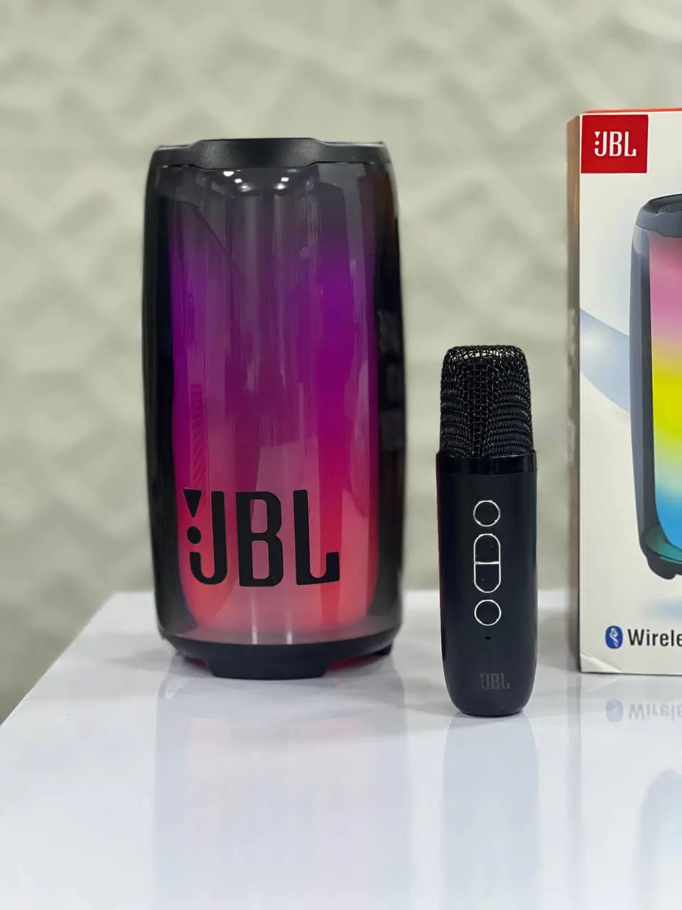Speaker showing colorful LED light modes