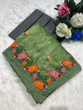 Matching blouse fabric with embroidery
