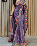 Embroidered butta work saree border